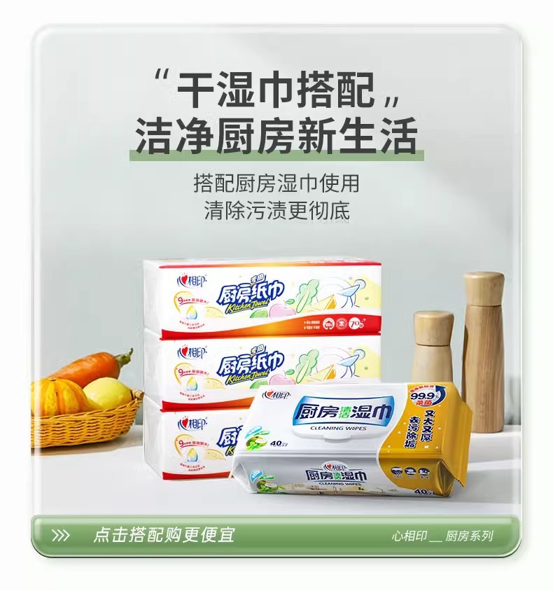 Xinxiangyin 3er Pack 1 Küchenrollen, abziehbar, fettabsorbierend und wasserabsorbierend, preiswerte Haushaltsreinigungspapierhandtücher