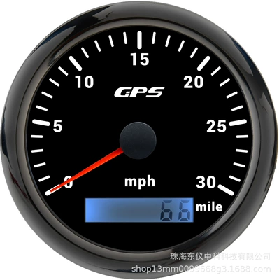 Gps Speedometer 12V/24V automobile instrument - gps30mph-black-plate-black-cover