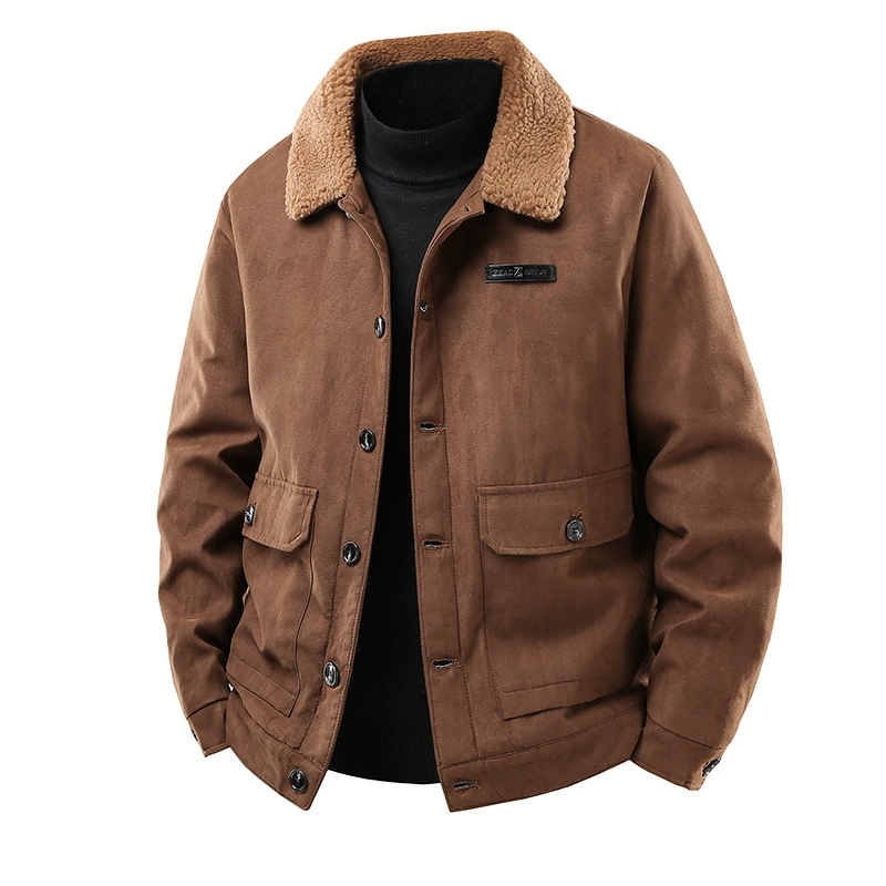 Velvet warm men's down jacket, increased thickness, oversize