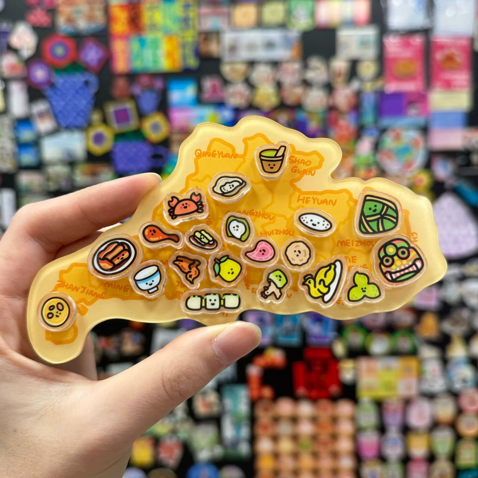 创意亚克力地图立体冰箱贴带磁铁水晶滴塑软磁个性卡通磁胶磁贴