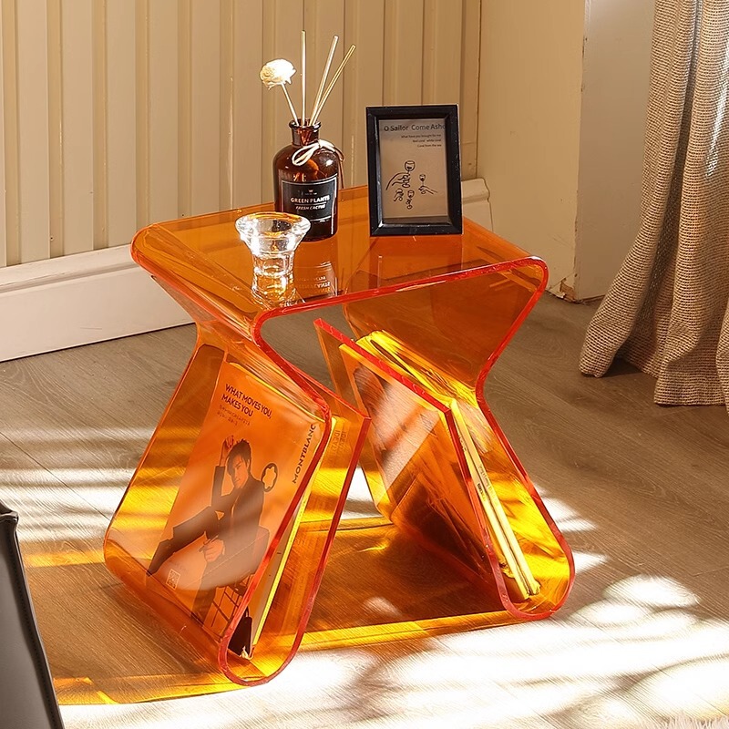 Acrylic Sofa Side Table Small Apartment Minimalist Bedside Small Table Coffee Table Corner Table Storage Desk Bedside Table