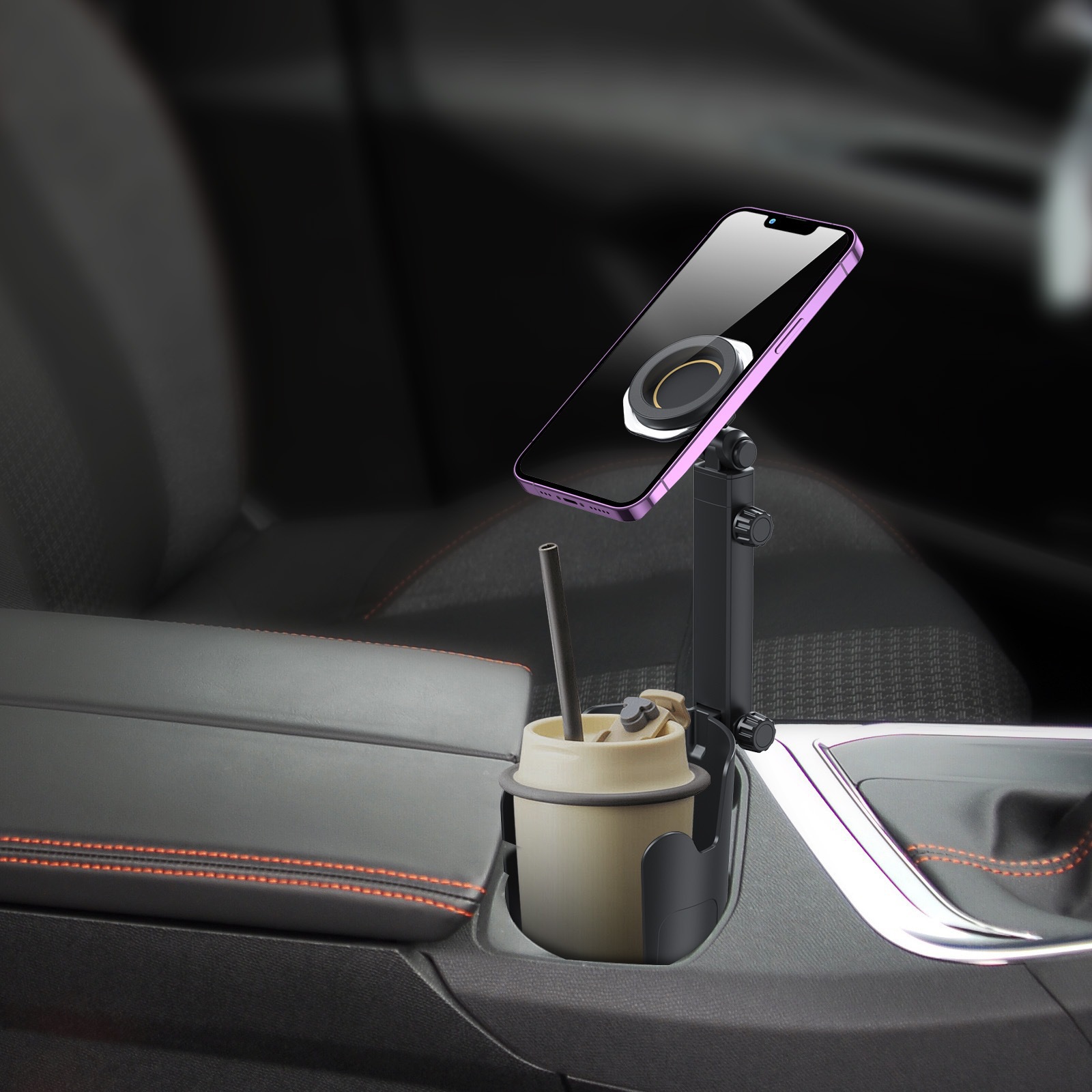 Car-Mounted 360-Degree Rotating Mobile Phone Holder Dual-Purpose Multi-Functional Water Cup Holder Magnetic Navigation Mobile Phone Holder