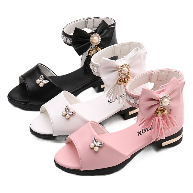 Children's Shoes, Girls' Sandals, Summer Princess Shoes, 2026 New Style, Middle and Older Kidsren, Students, Girls, Soft-Soled Korean Style Roman Shoes