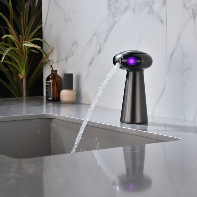 Internet Celebrity Alien Intelligent Voice Digital Touch Bathroom Faucet Wash Basin Cold and Hot Bathroom Faucet