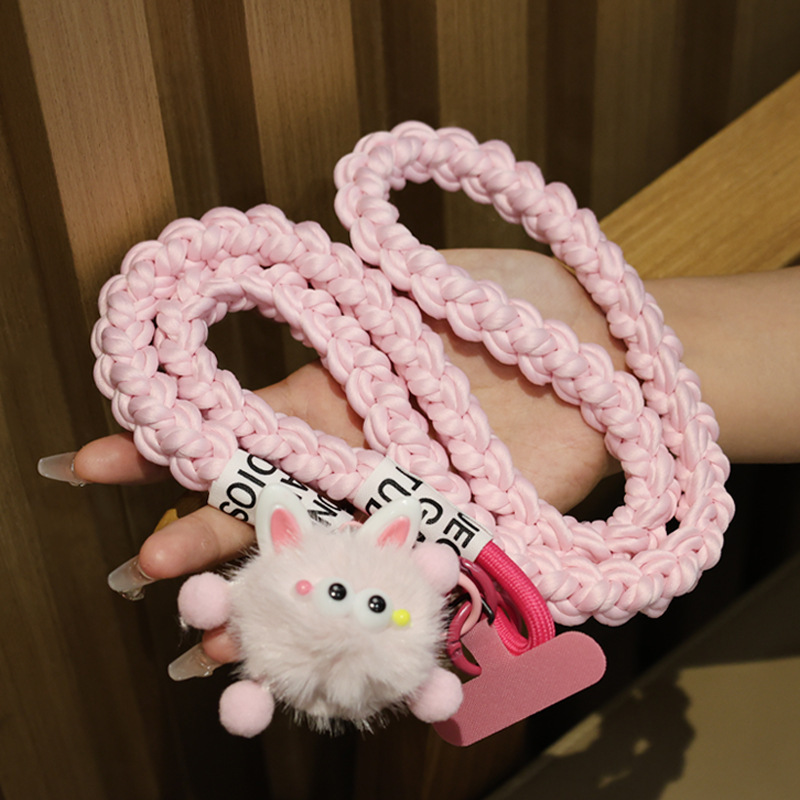 Personalized Universal Style Twist Plush Diagonal Mobile Phone Long Lanyard Camera Bag Key Mobile Phone Case Versatile Lanyard Personalized Universal Style Twist Plush Diagonal Mobile Phone Long Lanyard Camera Bag Key Mobile Phone Case Versatile Lanyard