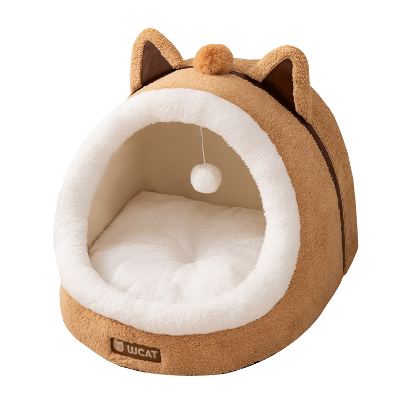 Otoño y invierno nuevo semicerrado cuna perros y gatos pequeños y medianos, mascotas