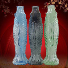 一斤装葡萄红酒瓶加厚玻璃空酒瓶精致鱼瓶喷涂玻璃瓶500ml白酒瓶