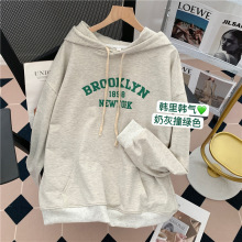 国潮牌oversize慵懒风连帽卫衣女学生春秋薄款设计感美式复古外套