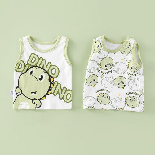 [Wholesale] Boys' baby vests pure cotton spring and summer thin bottoming shirts underwear girls' tops baby vests