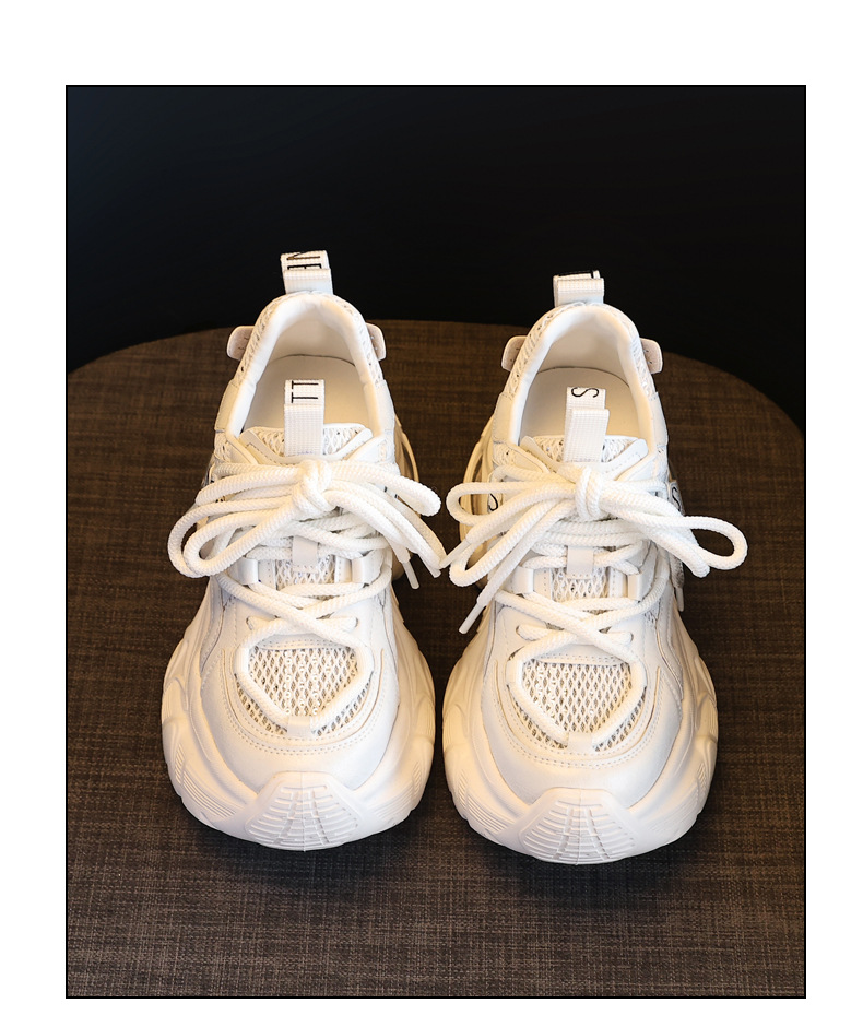 Giày sneaker nữ đế dày độn cao thoáng khí mặt lưới HS9866-5 — Màu trắng be chi tiết 22