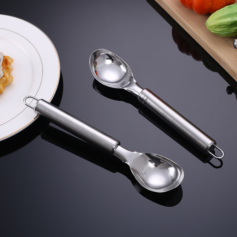 Stainless Steel Ice Cream Scoop Thickened for Home and Commercial Use, Suitable for Scooping Watermelon Ice Cream and Hot Milk
