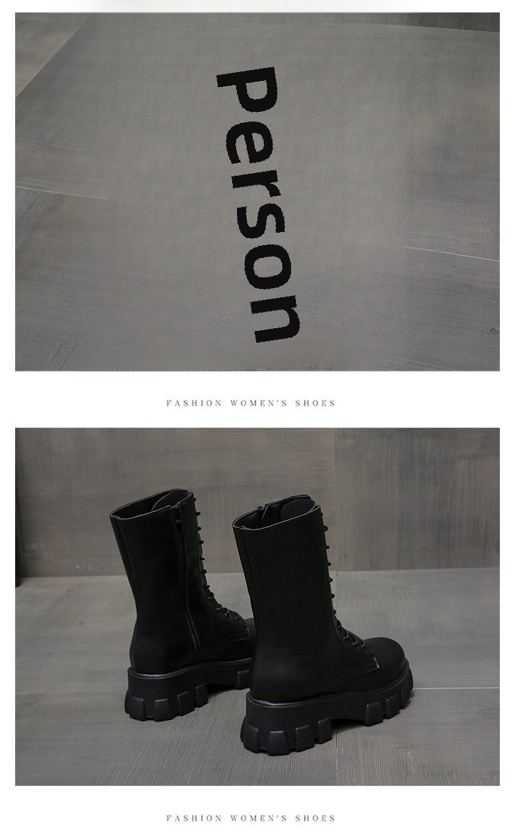 Hoge martin boots met veters voor dames lederen motorlaarzen_voghion.com