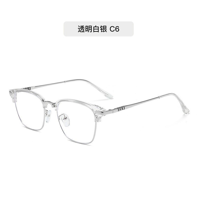 TR90 temperamento negro oro medio marco marco de gafas de miopía para hombres puede equiparse con un número de grados marco de cejas de protección contra la luz azul medio marco de cejas mujeres