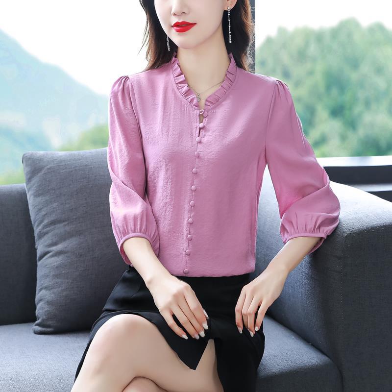 Silk autumn fashionable retro elegant shirt