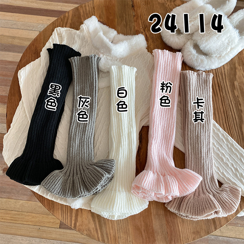 Calcetines de niñas de invierno y otoño de encaje calcetines gruesas cuerno pantorrilla estilo de ballet de niñas coreanas calcetines de pila image 3