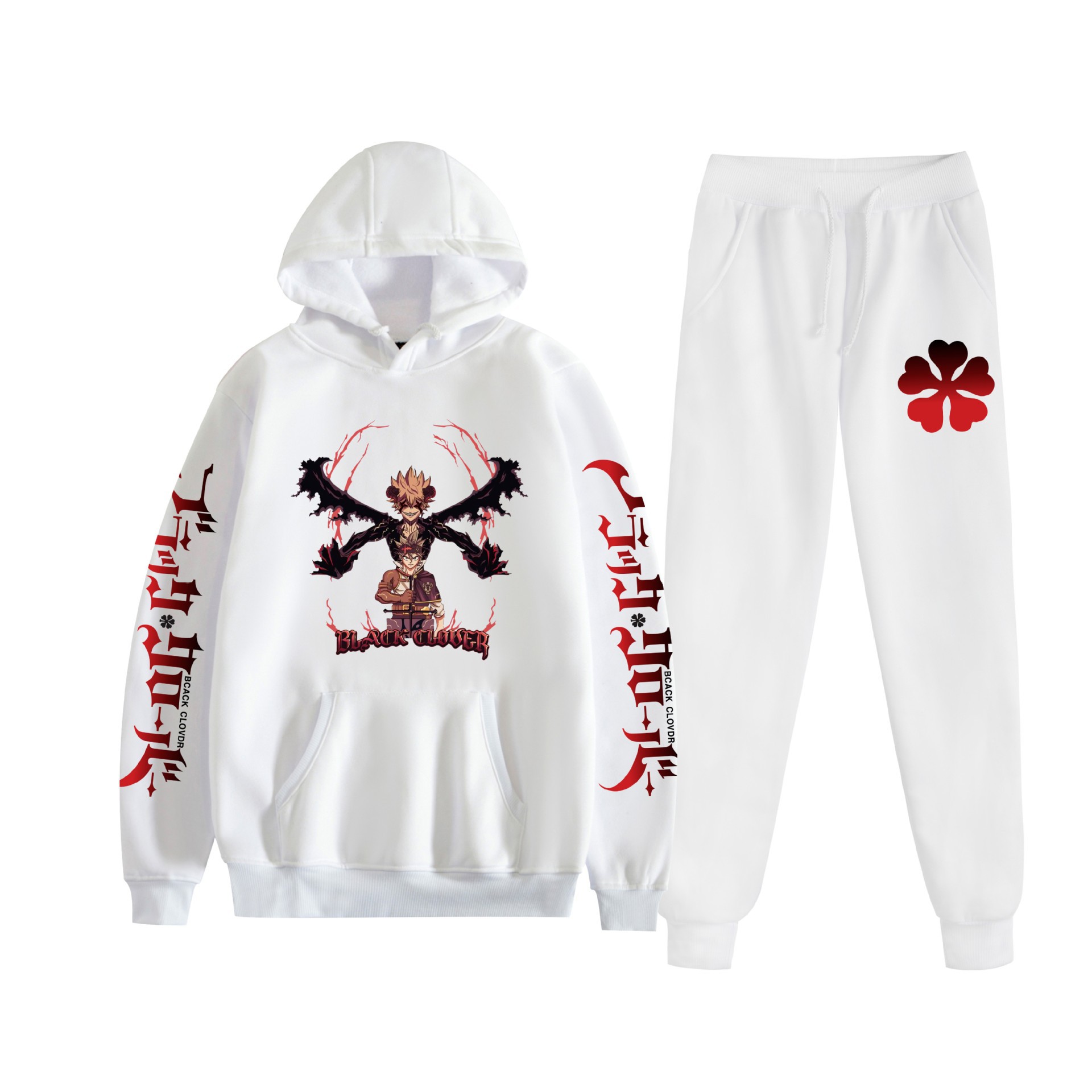 Comercio exterior nuevo estilo riman black trébol de cuatro hojas-Black Clover suéter con capucha corsés traje de dos piezas