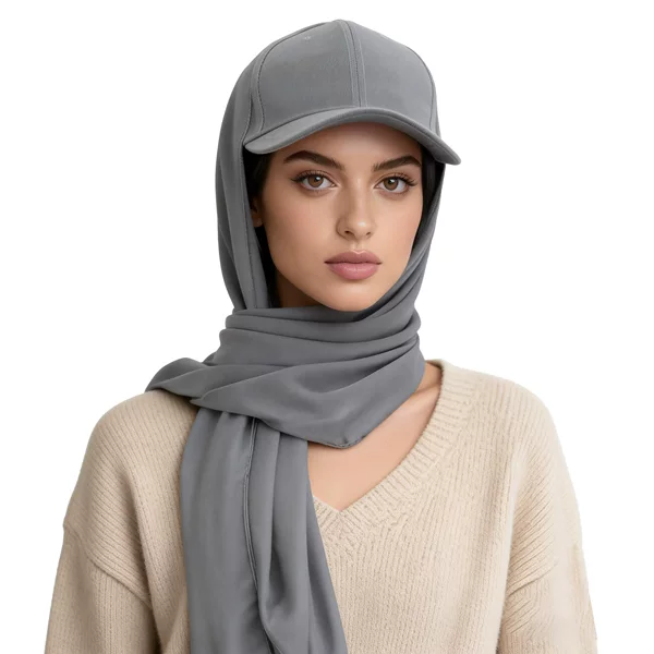 New Brim-Style Solid Color Chiffon Scarf Women's Baseball Cap Brim-Style Ethnic Versatile Pullover Headscarf Hat