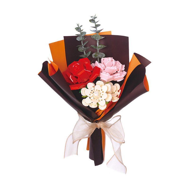 JAKI Jiaqi bloques de construcción suculenta olla montaje decoración interior simulación flor planta juguete lindo regalo la muchacha