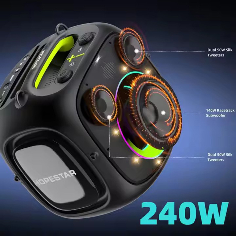 PARTYONE UT ポータブルオーディオ 5 レベル防水 Bluetooth スピーカー屋外キャンプデュアルワイヤレスマイク LED ライト|undefined