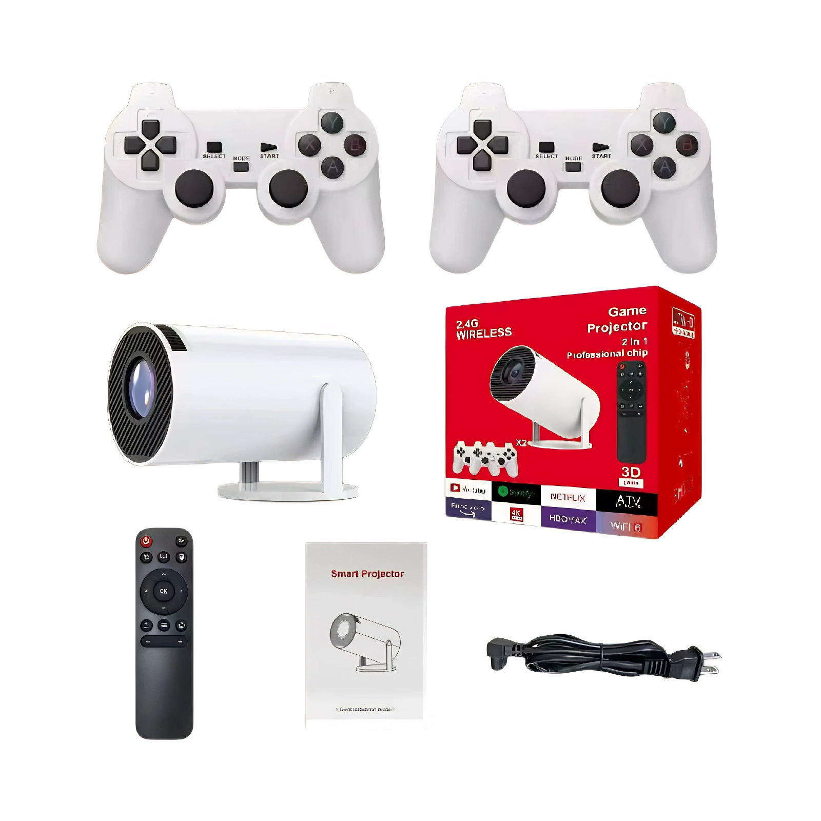 Игровой проектор F300 (Allwinner H713), 720p HD, беспроводной, ствол в стиле пушки