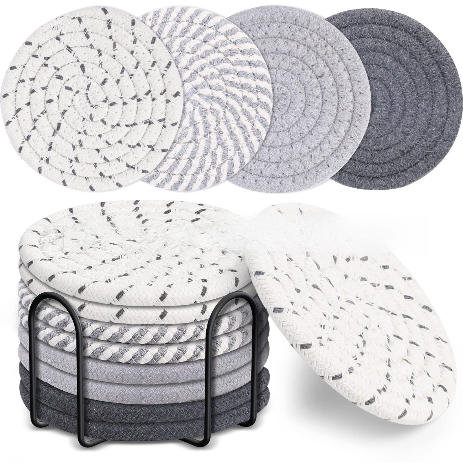 Amazon hot-selling cotton rope placemat 8-piece set with shelf…
