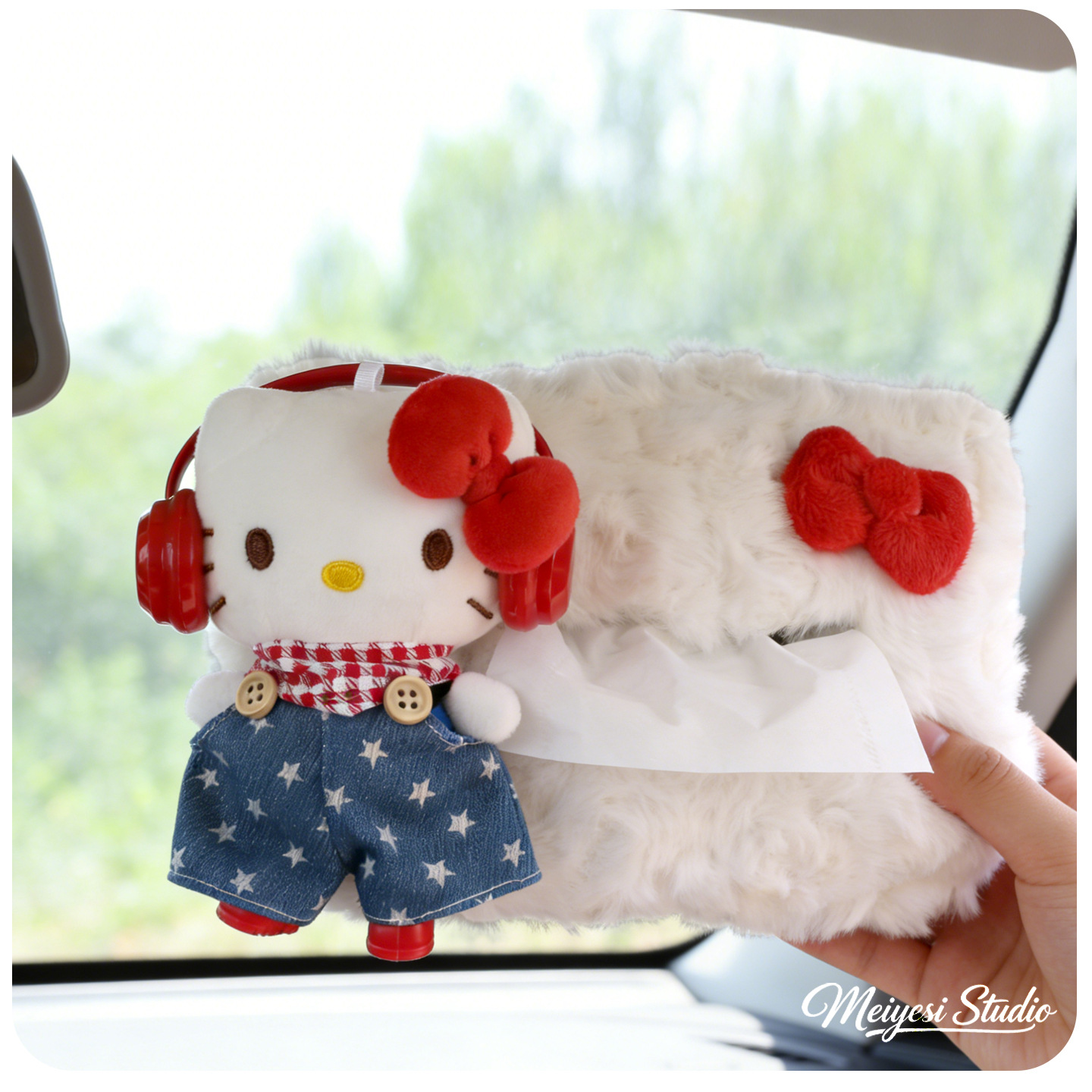 Hellokitty Car Tissue Box 2026 New Model Car Rear Headrest Hanging Type High-End Style for Women