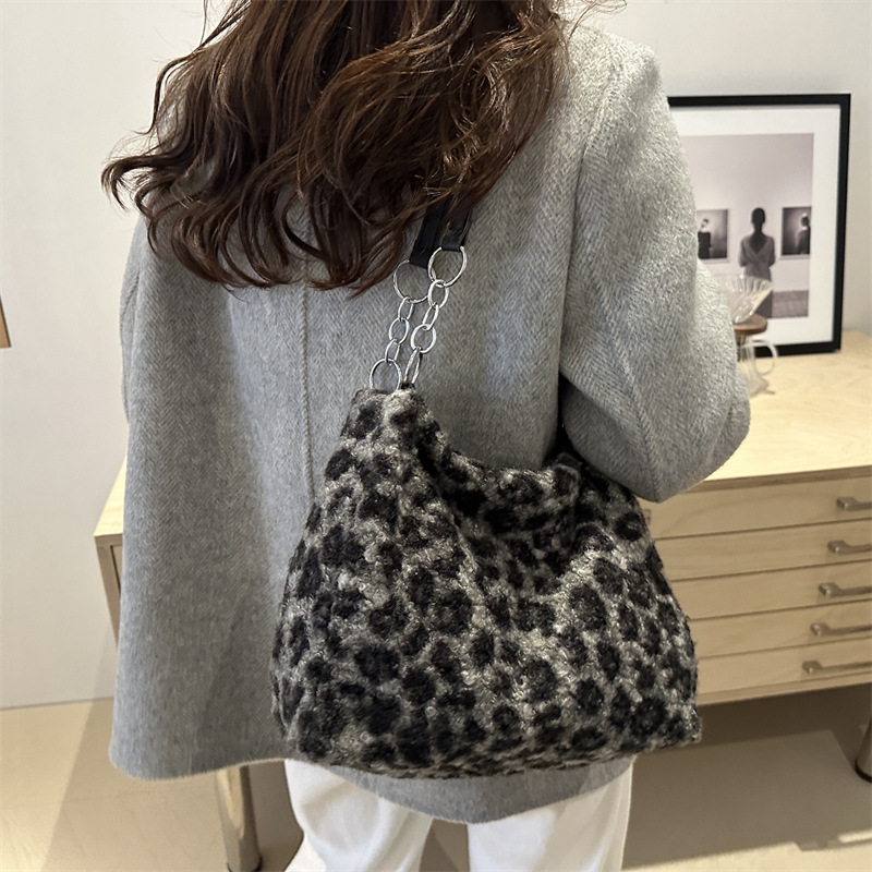 Leopardo estampado de moda moda simple bolso casual bolso de mujer bolso de hombro portátil bolso axilar