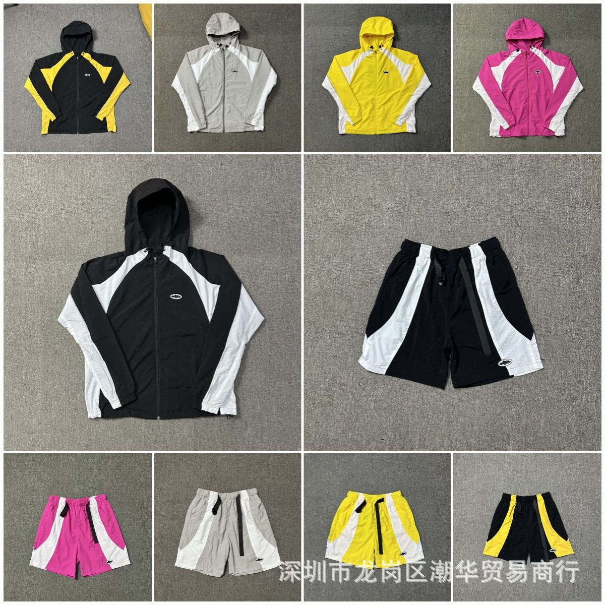 Alcatraz Cort New Badge Logo Contrast Color Charge Jacket Thin Jacket Sports Shorts Men's Loose Casual suit