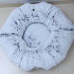 新款可拆洗折叠猫狗窝二合一猫通道圆形毛绒保暖软垫易清洗宠物窝