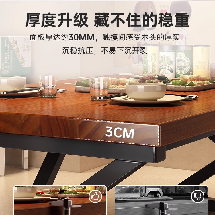 Mesa de comida rápida y silla restaurante restaurante restaurante restaurante de fideos snack bar sopa de arroz mesa de comedor de comedor comercial cuadrada mesa y silla combinación