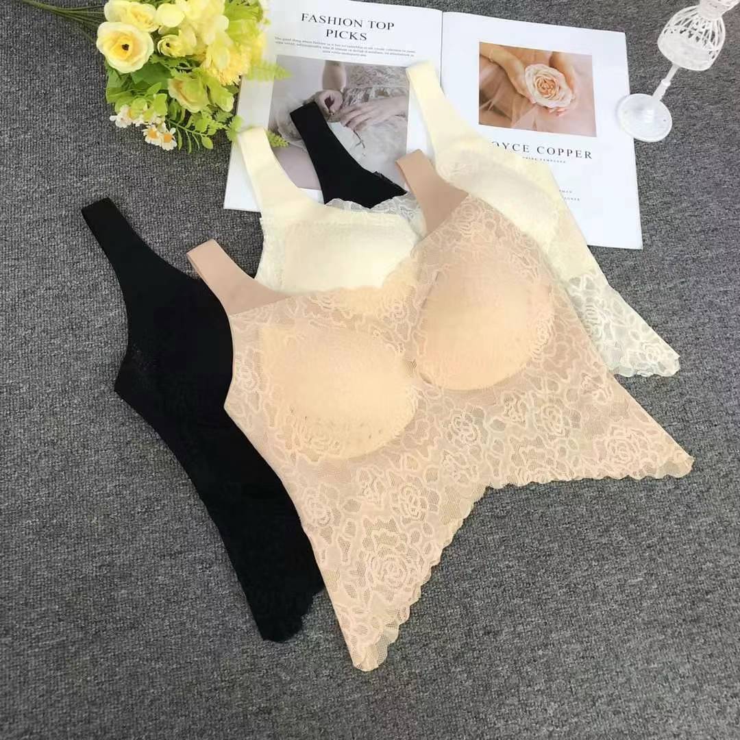 Nuevo chaleco de encaje para chicas chaleco de copa fija sin anillo de acero bra de yoga ropa interior deportiva mujer al por mayor