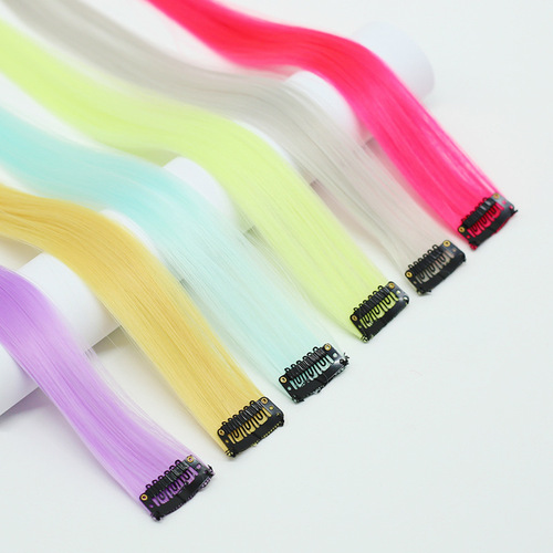 Cross-border foreign trade, a clip of 32 colors of straight hair extensions, colored hair extensions, wigs that can be permed and blown, one-piece seamless hair extensions