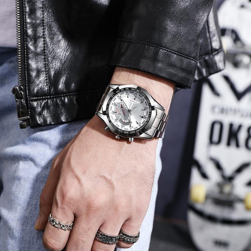 Wrist Watch Non-mechanical Watch Large Dial Men's Watch Men's Watch Super Large New Concept Calendar Creative Steel Belt One Piece_voghion.com