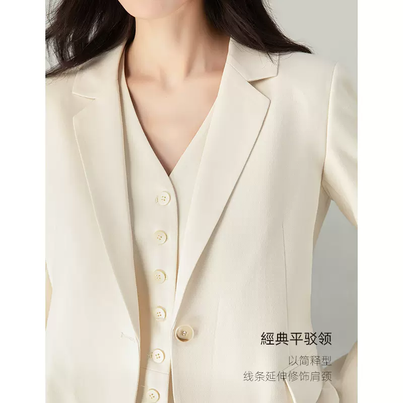 鑫阁 休闲简约气质西装外套女2024秋季新款西服外套女小个子外套