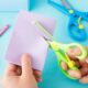 Factory direct selling children's plastic paper-cut scissors children's hand-cut paper-cut scissors round head anti-pinch hand-cut paper-cut scissors