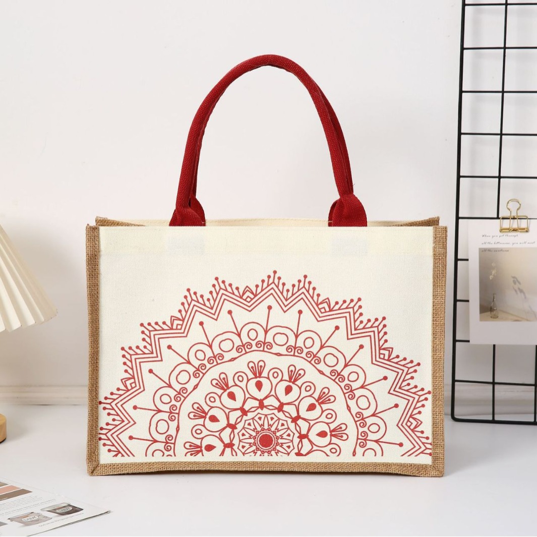 麻布袋定 制可印logo亚黄麻覆膜防水帆布手提袋 定 做棉麻袋托特