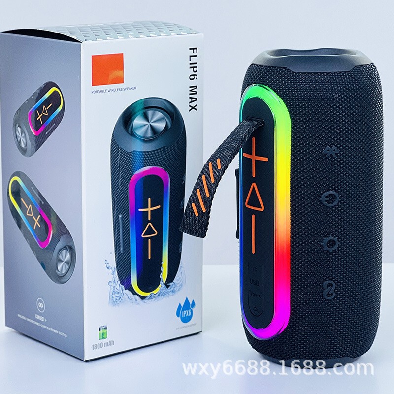 Cross-Border Flip6Max Bluetooth Speaker Subwoofer Rgb Lighting Outdoor Portable Card-Insertable Home Bluetooth 5.3