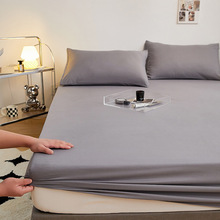 外贸新款床笠单件水洗棉床罩床单席梦思床垫防尘保护罩套全包防滑
