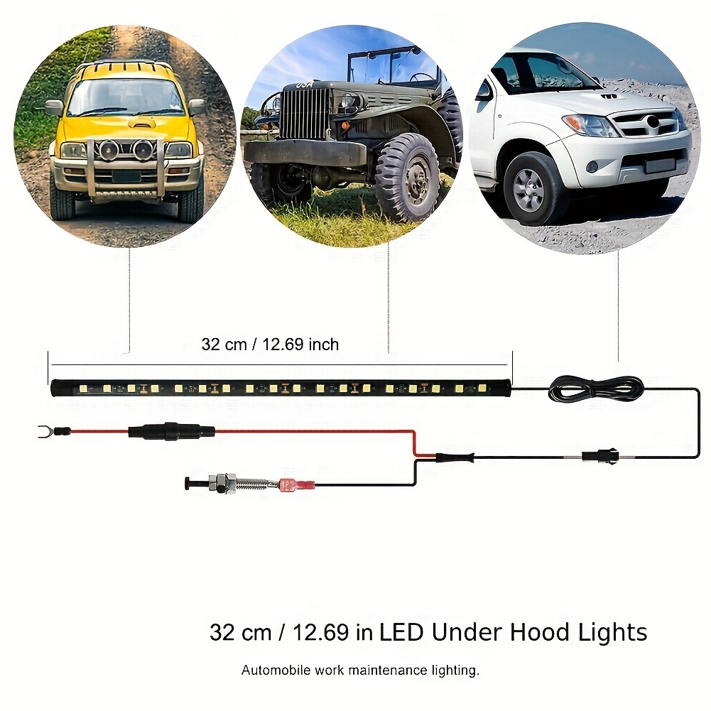 Car hood work inspection light LED light kit 12V car LED light bar universal light