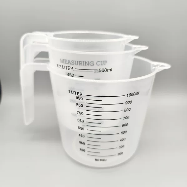 Household plastic measuring cup transparent with scale cup size measuring cup kitchen baking measuring tool suit