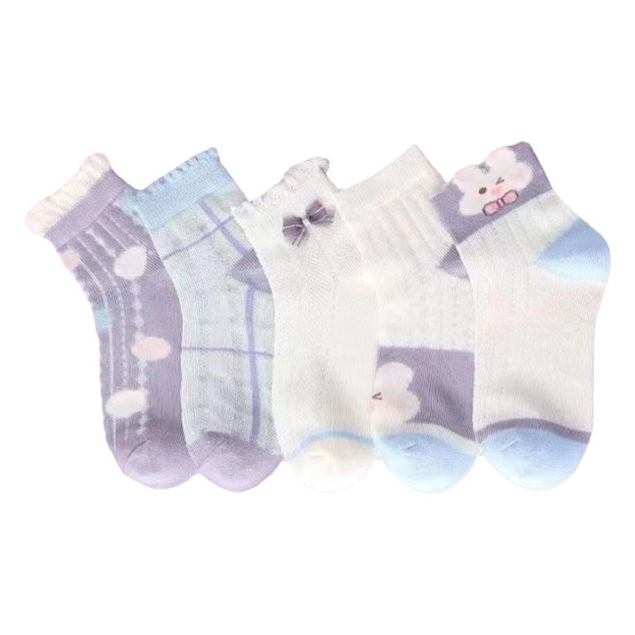 Calcetines para niños nuevos calcetines de malla lindos de dibujos animados de verano niños y niñas calcetines cortos delgados calcetines de bebé transpirables