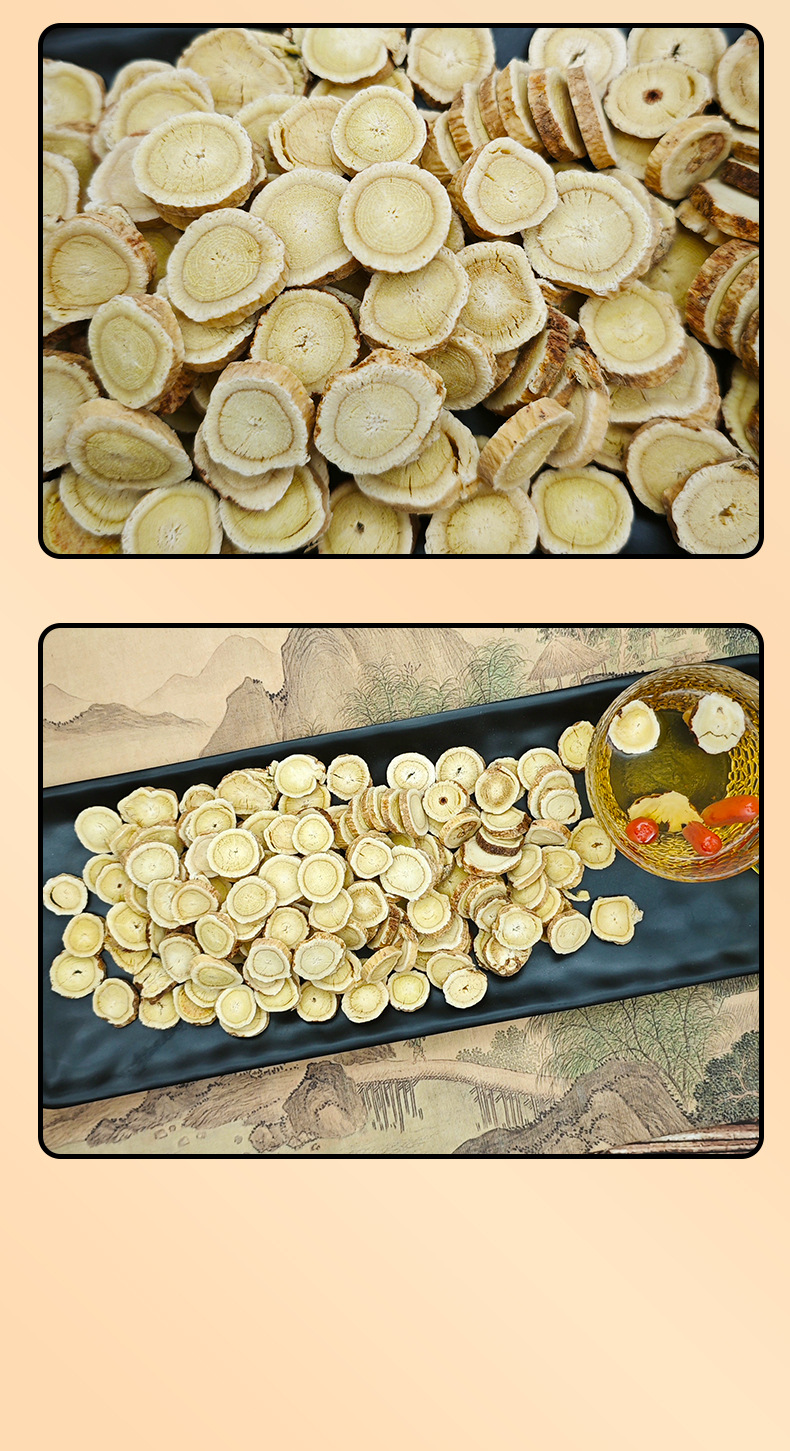 Dried Astragalus Root Slices 500g Bulk Huang Qi Bei Qi Diagonal Cut Herbal Decoction Pieces in use