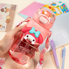 艾可思三麗鷗萌萌太空杯耐高溫2024新款夏季兒童吸管杯網紅塑料杯