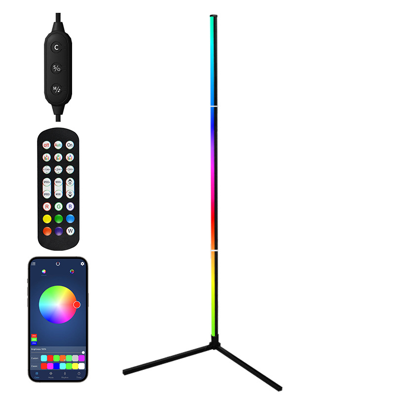 Торшер RGB L-образное основание PC одна стойка