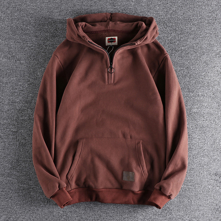 Felpa con cappuccio uomo casual con collo aperto alla moda_voghion.com