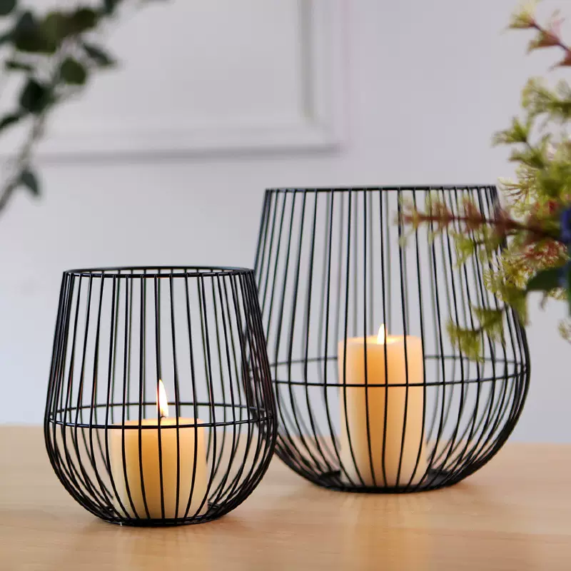 现货批发蜡烛台 浪漫家居酒店装饰摆件现代简约抽象灯笼 铁艺烛台
