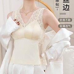 新款法式蕾絲性感大露背燕尾背心v領固定杯聚攏無痕內衣大碼美背