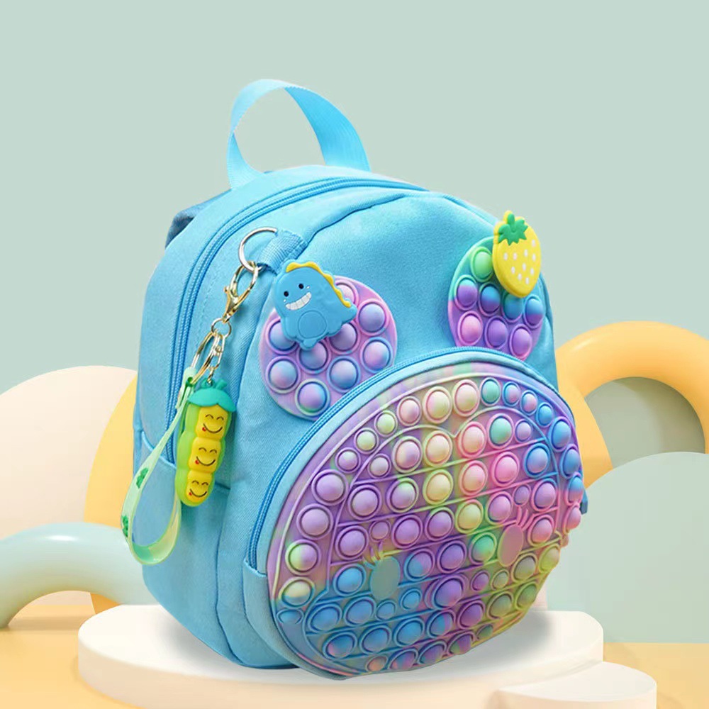 Mochila escolar de silicona “Rata Asesina” – Estilo creativo con burbujas, diseño llamativo para estudiantes