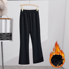 秋冬新款女装胖MM大码裤子加肥加绒韩版显瘦女裤超肥喇叭裤K6868