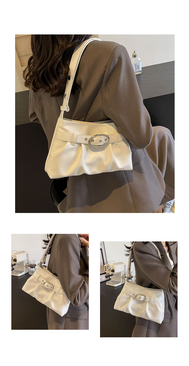 Women's Medium Pu Leather Solid Color Streetwear Square Zipper Underarm Bag display picture 3